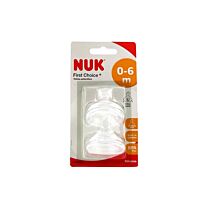 Nuk tetina first choice+ silicona, 0-6 m, l (2 unidades)