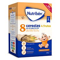 Nutriben 8 cerales con miel , 4 frutas (600 gr)