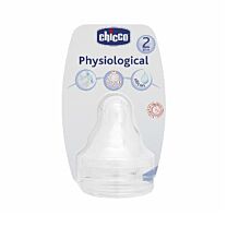 Tetina silicona - chicco fisiologico b ancha flujo medio (2 + mes 2 u)