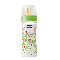 Biberon plastico pp t caucho - chicco fisiologico 0% bisfenol boca ancha flujo regulable (250 ml unisex)