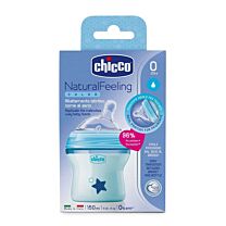 Chicco biberÓn natural feeling azul, 150 ml, 0m+