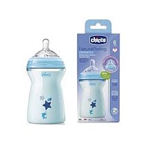 Chicco biberÓn natural feeling azul, 330 ml, 6m+