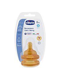 Chicco tetina latex, benessere well-being, flujo regular 0m +