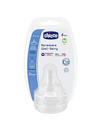 Tetina silicona - chicco fisiologico b ancha flujo rapido (4 m + 2 u)