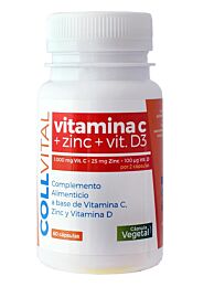 Collvital, vitamina c-zinc+ vit. D3, 60 cápsulas