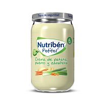 Nutribén potitos crema de patatas puerro y zanahoria, 235 g