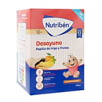 Nutriben desayuno papilla de trigo y frutas, (600 gr) (desde 12 meses)