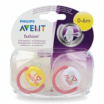 Avent chupete fashion/decorados, 0-6 meses, 2 unidades