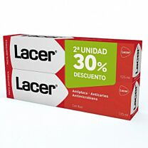 Lacer pasta dentífrica antiplaca, duplo, 2 x 125 ml