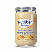 Nutriben potitos manzana, plátano, melocotón y piña, 235 g