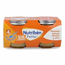 Nutribén Pack 2 x 120 g, manzana, naranja, plátano y pera