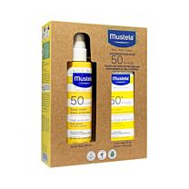 Mustela Pack solar, spray SPF+ 50, 200 ml + leche 40 ml