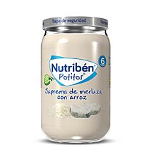 Nutribén potitos suprema de merluza con arroz, 235 g